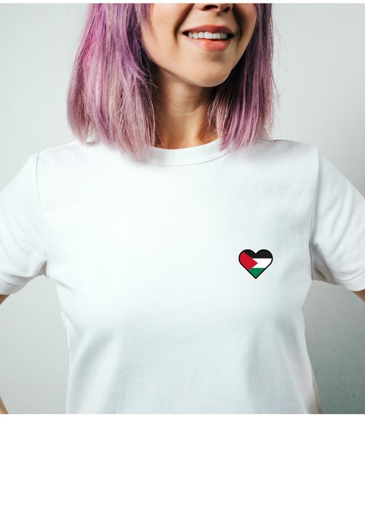"Love for Palestine" T-shirt (Rolled sleeves model) Women